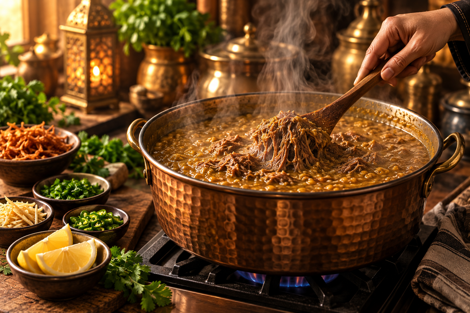 Haleem slowly cooking
